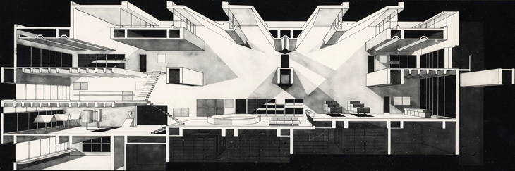 11++,-Section-perspective1,-Oita-Prefectural-Library-(1966).jpg