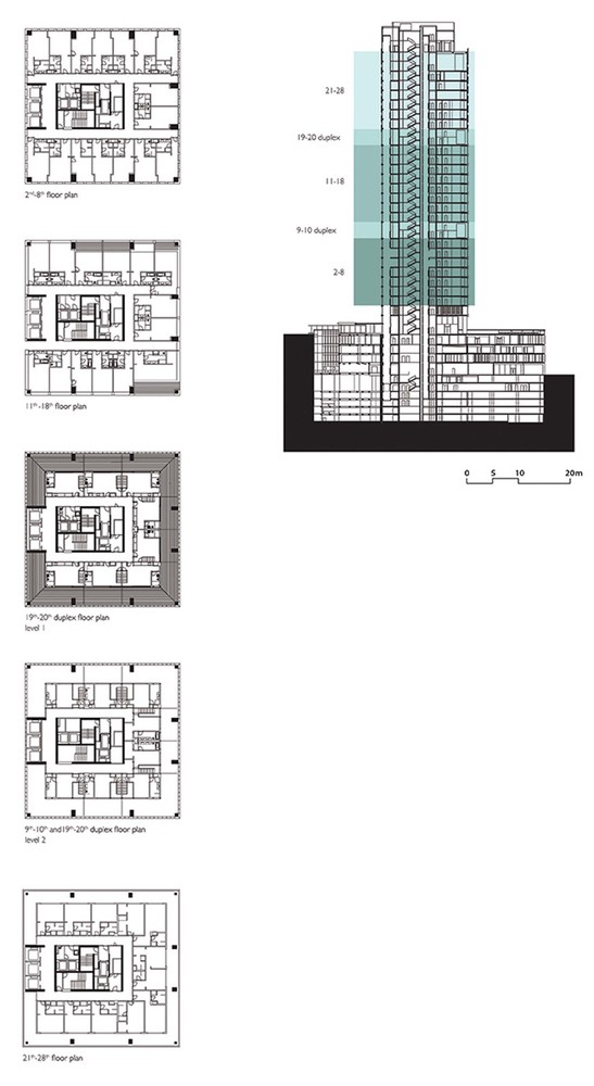 Le Meridien plans and section.jpg