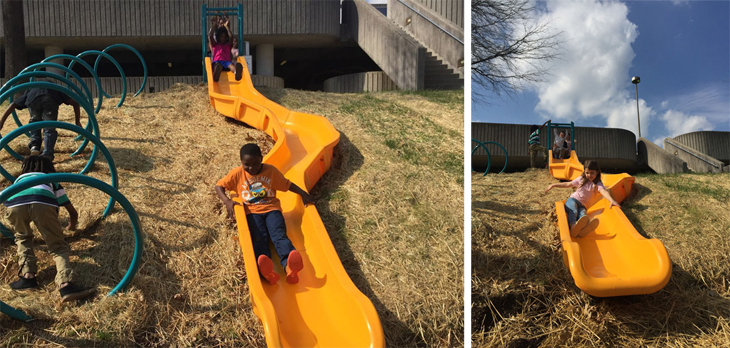Built adjacent to an existing staircase at the Knoxville Civic Auditorium and Coliseum, the Knoxville Slides (0).jpg