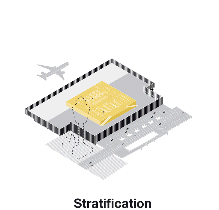 Amsterdam-Airport-Schiphol-Terminal Axonometric