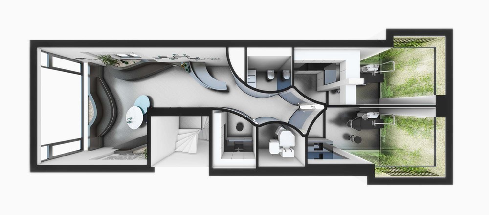 slasharchitects-the blob polyclinic-04-izometric-plan-minimal-zen-garden.jpg